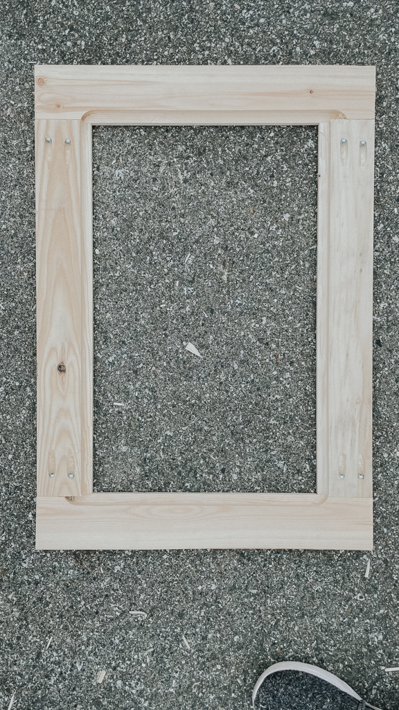 the frame of a shaker door