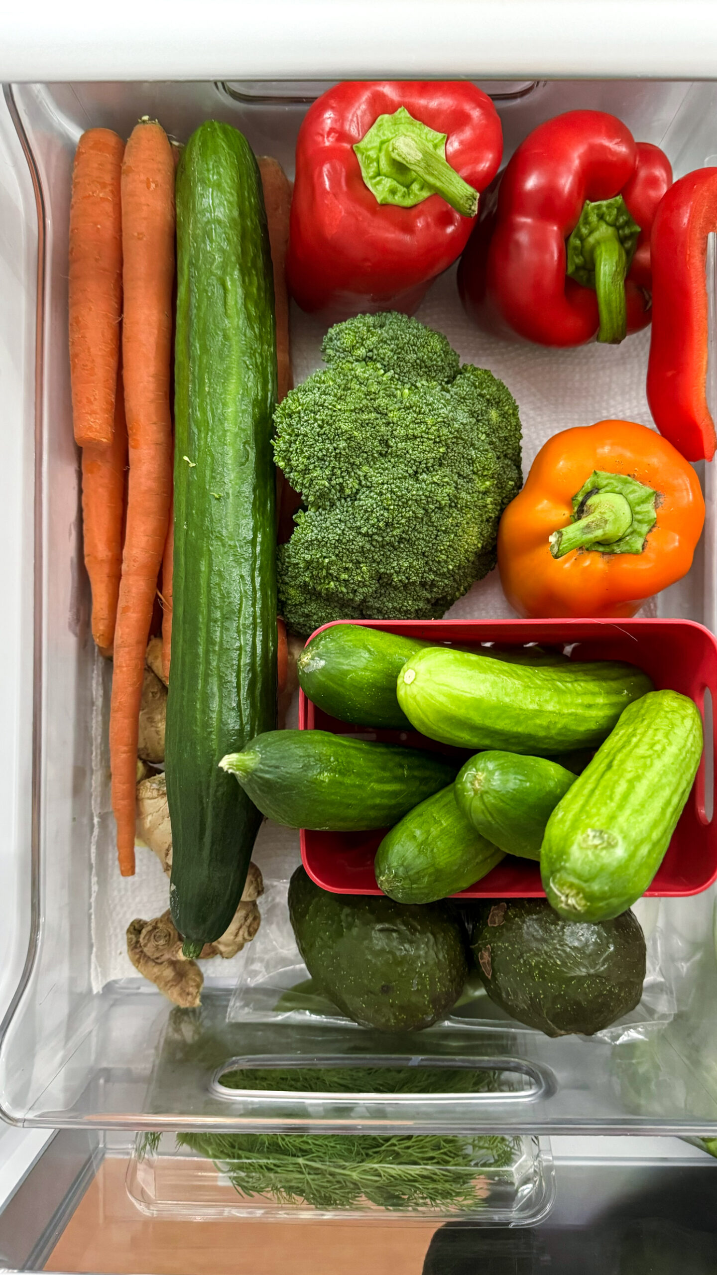 fridge organization veggie drawer