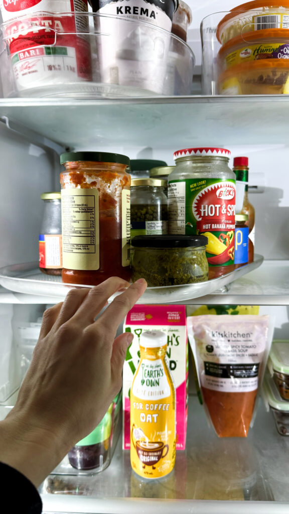 organizing your fridge using a turntable